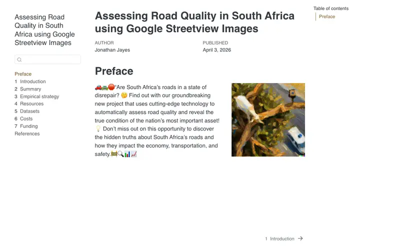 Screenshot of Road quality in South Africa from Street View