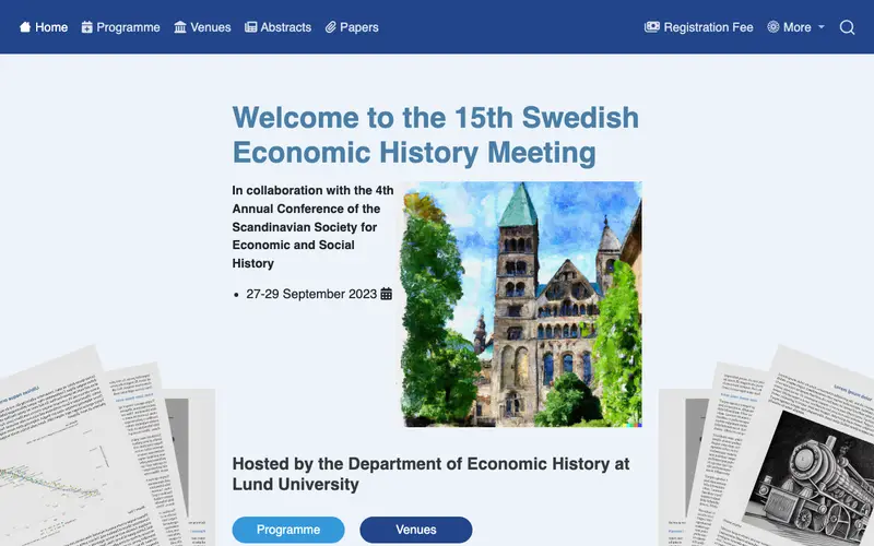 Screenshot of 15th Swedish Economic History Meeting